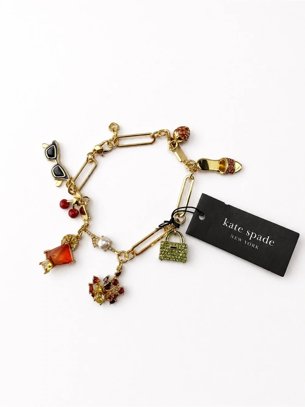 NWOT Kate Spade Gold Sweet Treasures Charm Bracelet